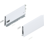 Blum MERIVOBOX Zarge Höhe K 129mm NL=300mm LS/RS inkl. Abdeckkappen seidenweiß