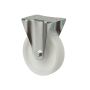 BS Bockrolle Kunststoffrad Rollenlager Platte 80mm weiß